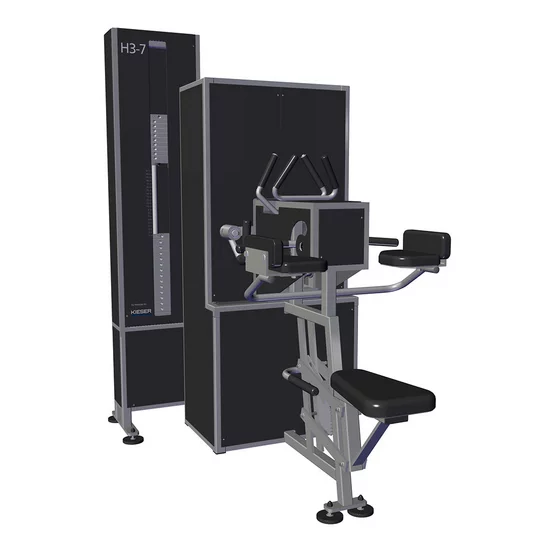 Detailed view of the Kieser H3-7 machine for targeted strengthening of the hand and forearm muscles for strong hands.
