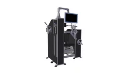 Freigestellte Ansicht der computergestützten Kieser CE-Maschine für isoliertes Nackentraining mit Biofeedback-Monitor zur Kraftmessung.